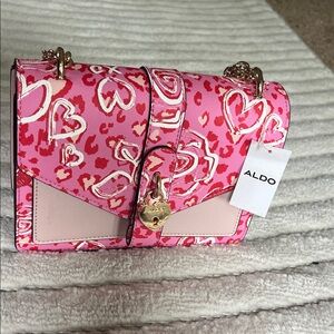 Aldo Pink Heart Crossbody Bag